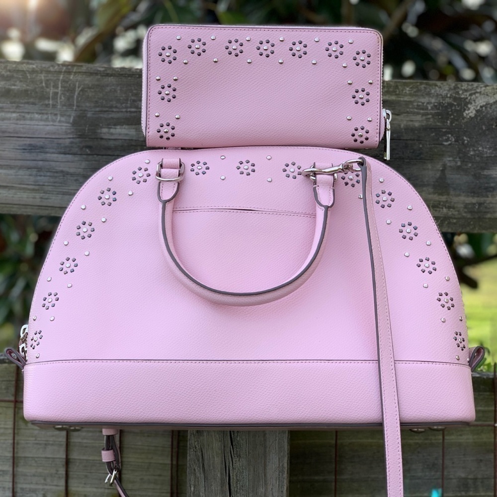 Coach 37238 Pink Rivets Studded Dome Waller and Sierra Bag - Picture 4 of 9